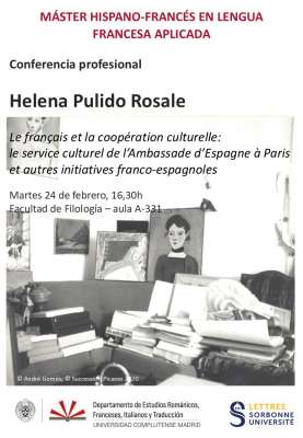 Conferencia Helena Pulido: Le français et la coopération culturelle - martes 24 de febrero 2026 16h30